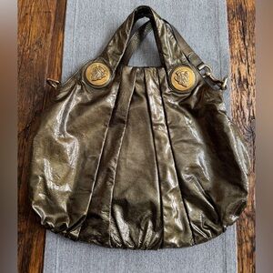 Gucci Bronze Patent Leather Large Hysteria Hobo Bag (new without tags)